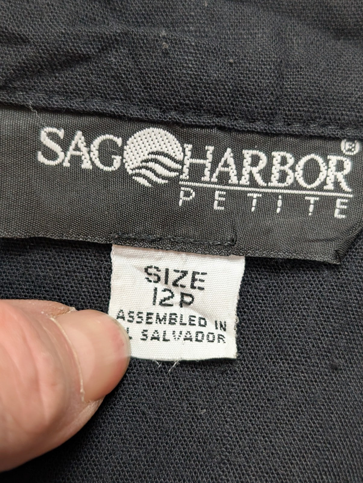 Veste chemise blazer Sag Harbor noire manches courtes taille L