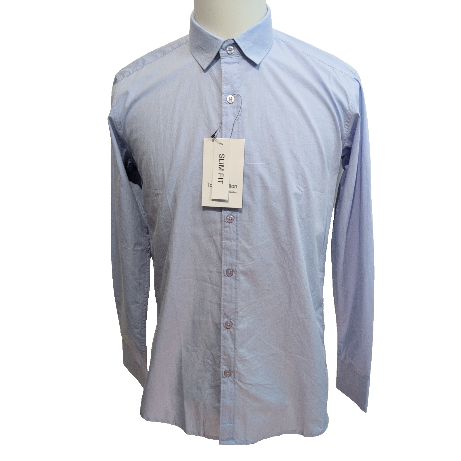Chemise Todd Shelton M Neuve Étiquette Slim Fit 100% Coton Bleu Unie