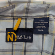 Chemise manches courtes Nautica bleu ciel à carreaux taille XL #135msch