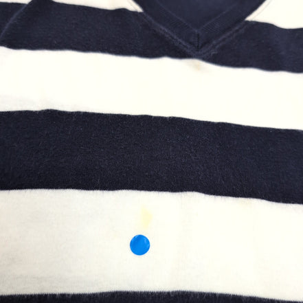Pull Lauren Ralph Lauren L femme bleu marine blanc rayures coton maille fine