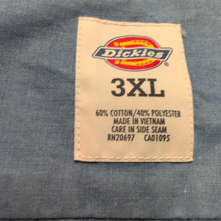 Chemise Dickies 3XL Bleu Manches Courtes Workwear 2 Poches Logo Brodé