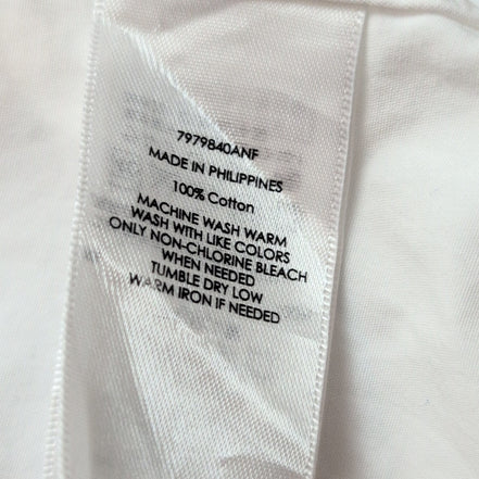 Chemise Ralph Lauren Custom Fit XXL Blanc Uni Logo Bleu Marine manches longues