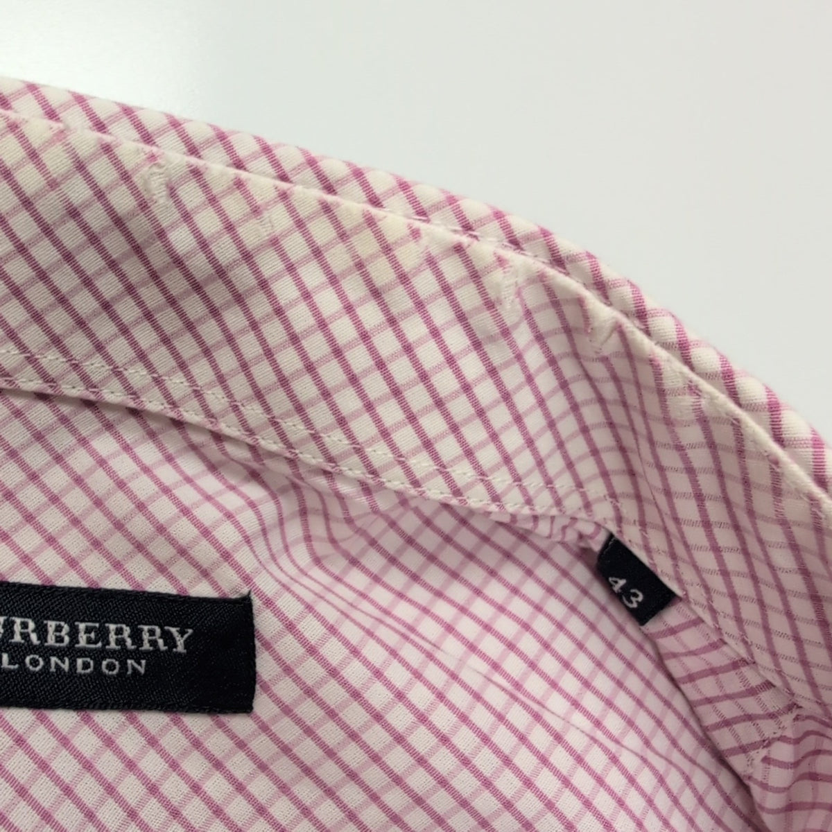 Chemise BURBERRY 100% Coton Rose Fuchsia L Logo Brodé Manches Longues