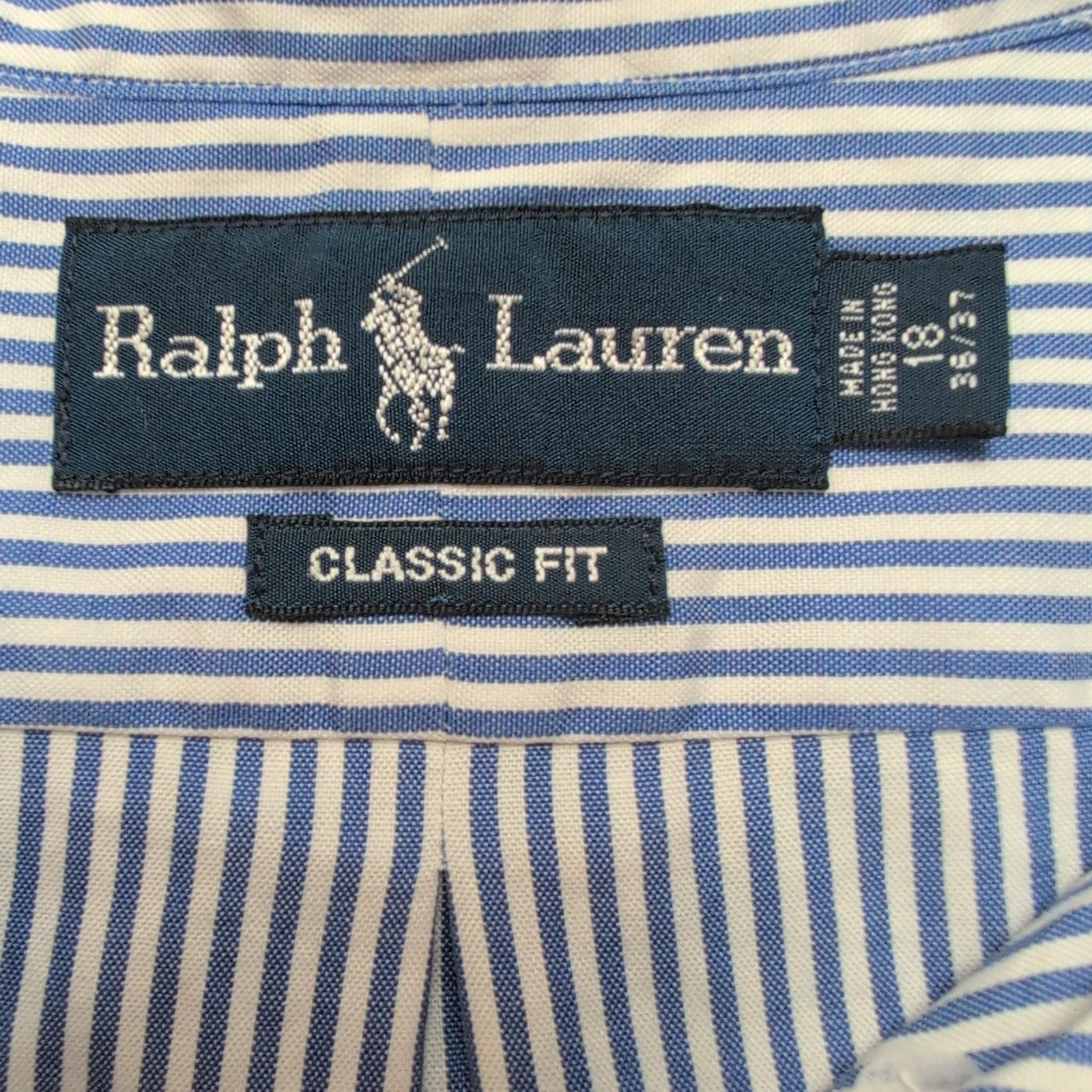 Chemise Ralph Lauren Classic Fit XXL bleu rayures logo bleu marine