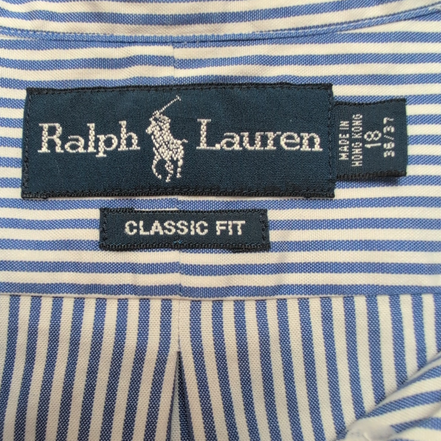 Chemise Ralph Lauren Classic Fit XXL bleu rayures logo bleu marine