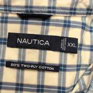 Chemise Nautica XXL Beige Carreaux 100% Coton Made in Mauritius