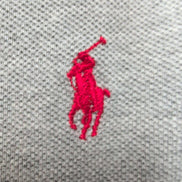 T-shirt Polo Ralph Lauren L Gris Col V Piqué Logo Rouge 100% Coton