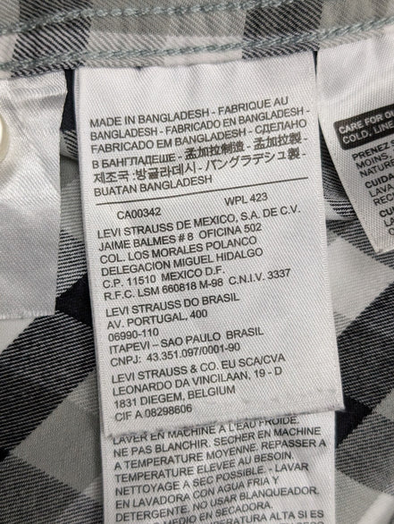 Chemise Levi's Western Noir et Blanc Carreaux Pressions Nacrées - Taille L