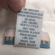 Chemise Hawaïenne Breakwater M 100% Lin Blanc Style Cuba Panama Brodée