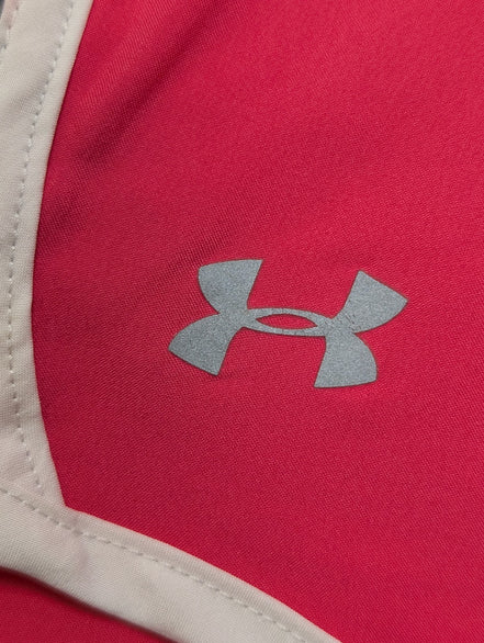 Short Under Armour Rouge & Gris avec Doublure - Femme Taille M