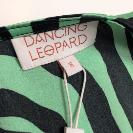 Déshabillé Kimono Dancing Leopard S/M Vert Noir Zèbre NEA Ceinture