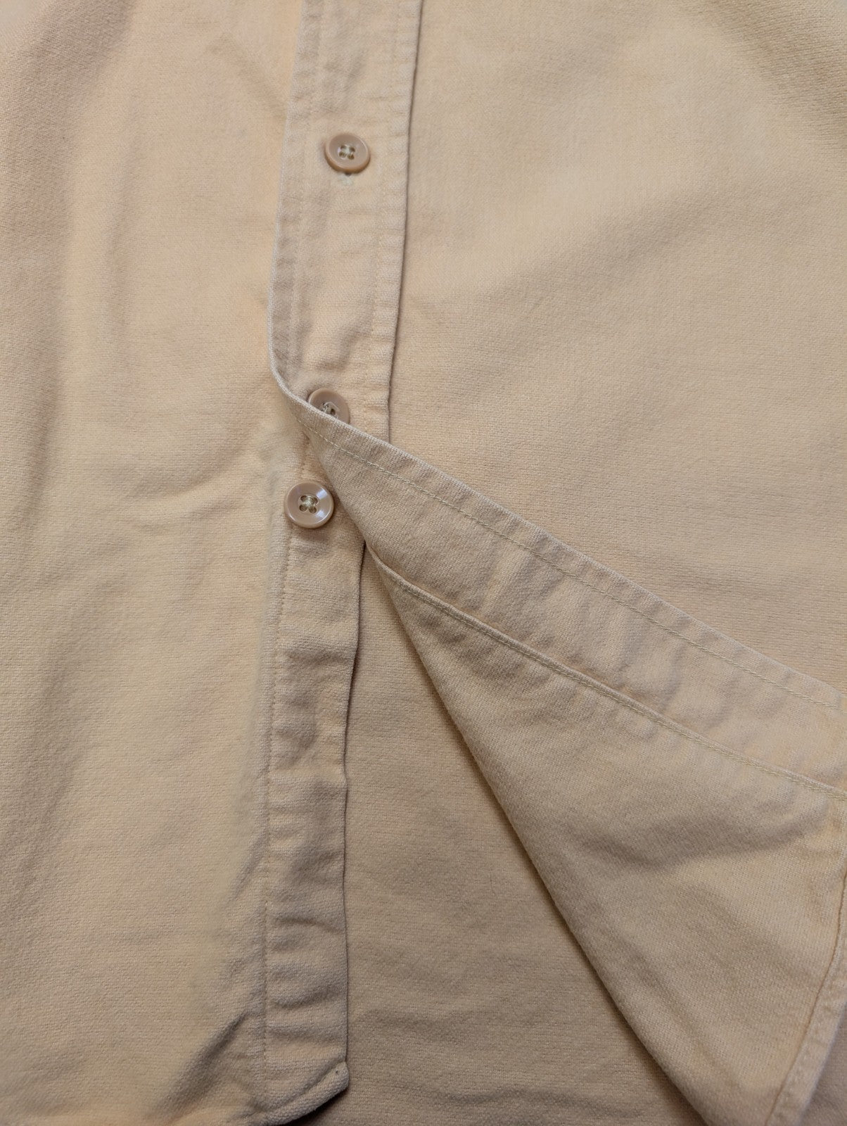 L.L. Bean Chemise Homme XL Vintage Flannelle Workwear CHAMOISÉE Jaune Pâle
