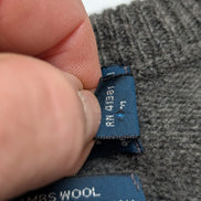 Pull Polo Ralph Lauren Gris Logo Violet - 100% Laine d'Agneau L (Ajusté)