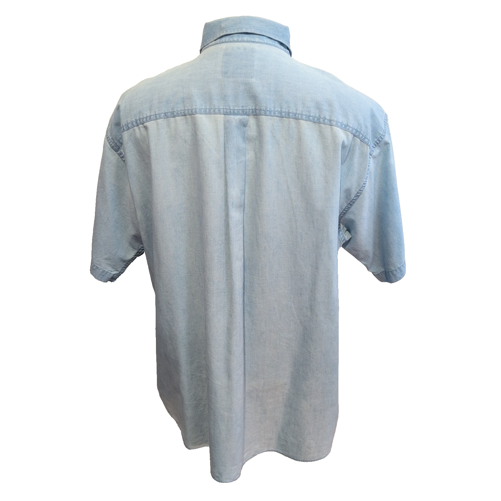 Chemise L.L. BEAN Homme XL Bleu Clair Effet Jean Manches Courtes Poche