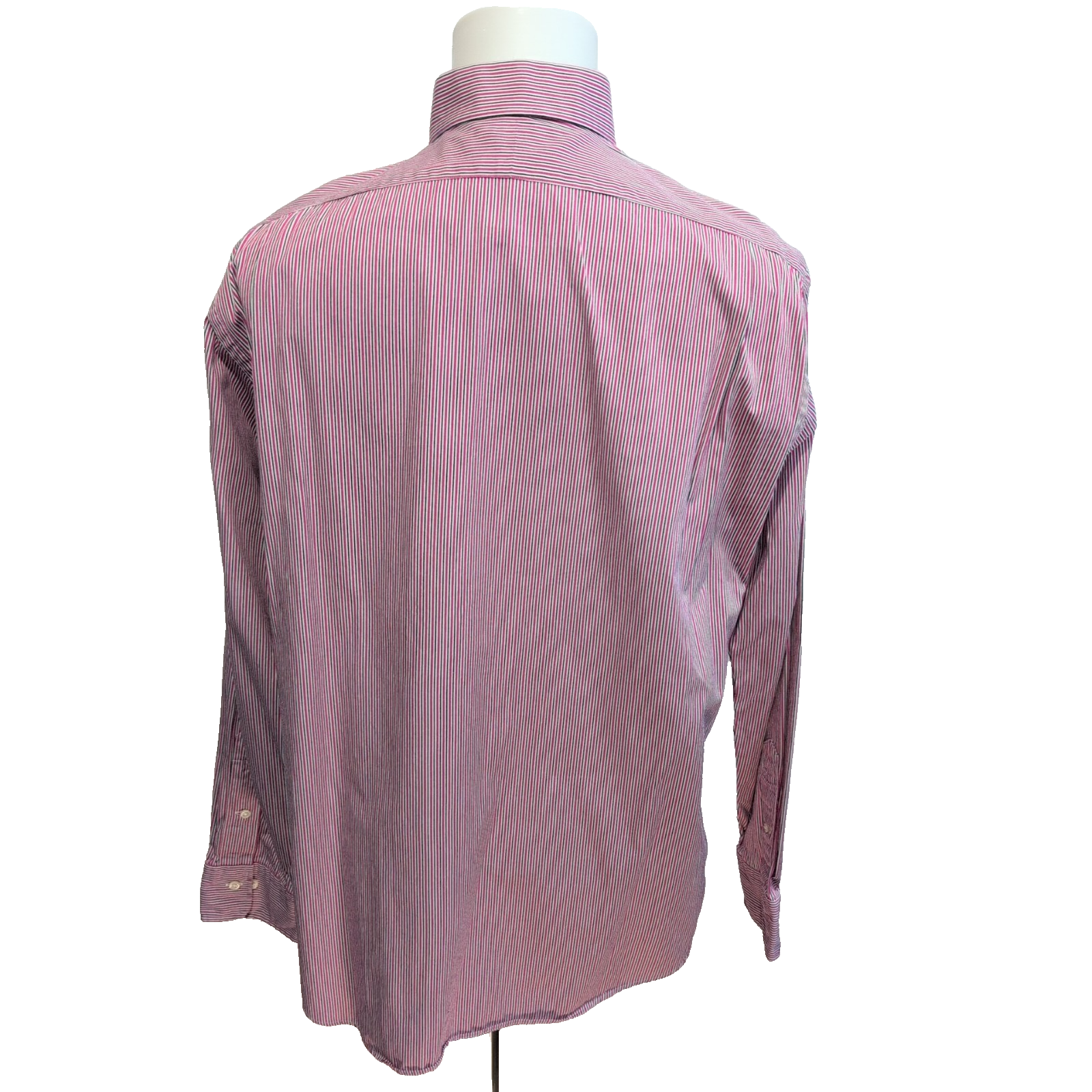 Chemise Polo Ralph Lauren Regent XL Rose Kaki Rayures Manches Longues