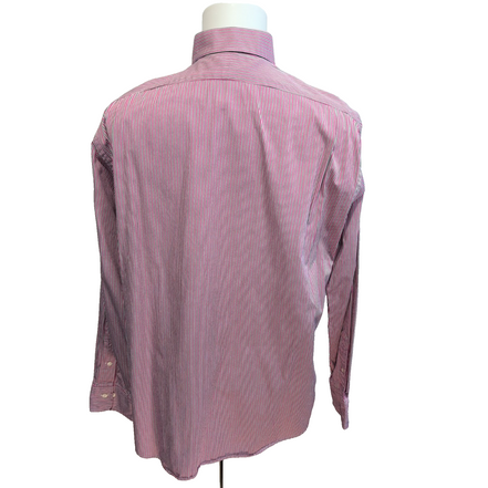 Chemise Polo Ralph Lauren Regent XL Rose Kaki Rayures Manches Longues