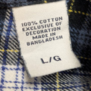 🐻 CHEMISE FLANELLE CHAPS L (G) CARREAUX BLEU JAUNE LOGO BRODÉ