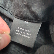 Chemise Sean John M Noire Lin Coton 2 Poches Manches Courtes