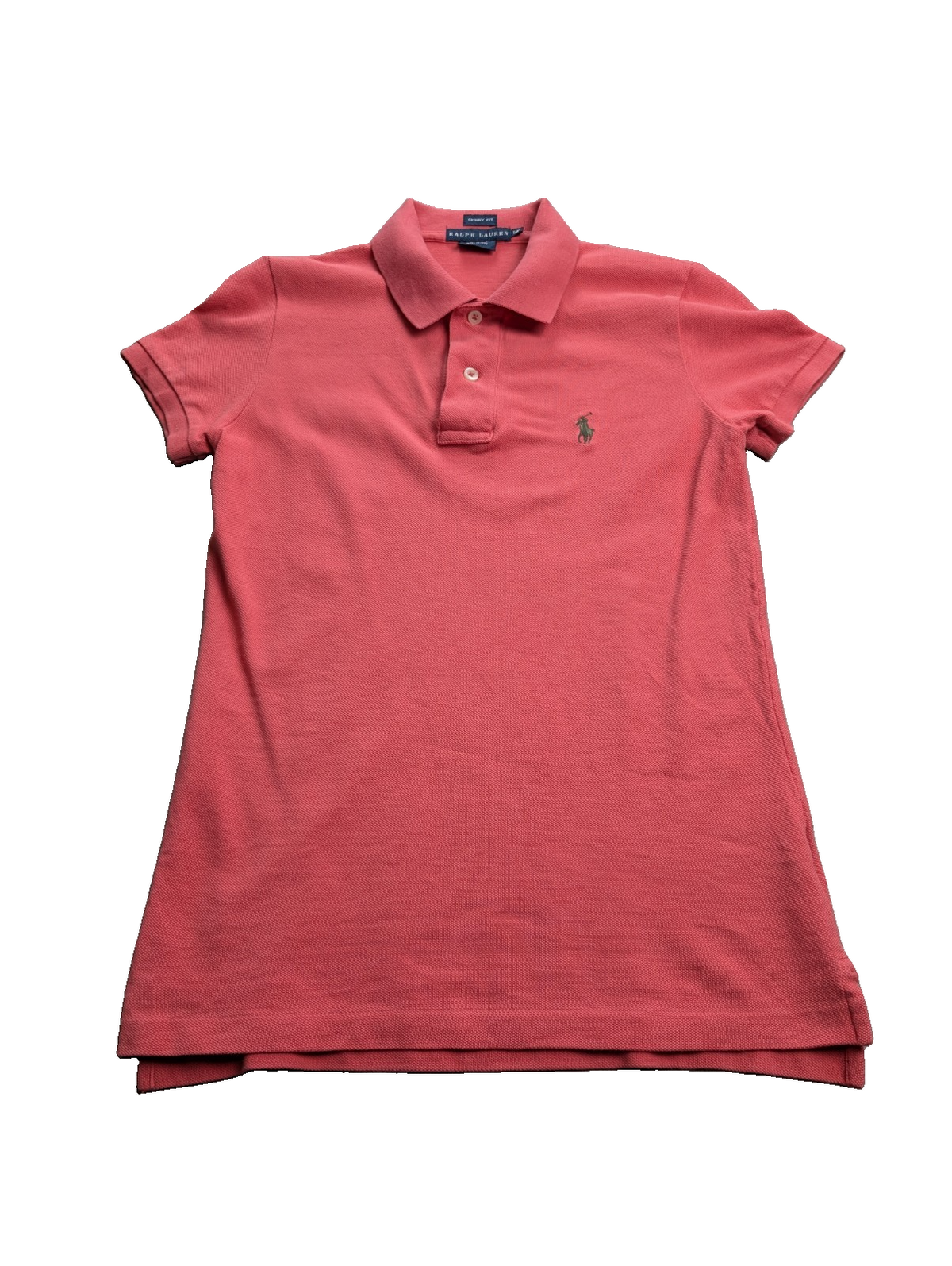 Polo manches courtes Polo Ralph Lauren femme S rose corail Skinny Fit coton