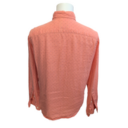 Chemise Abercrombie & Fitch 100% Lin Corail Pois Manches Longues Taille S