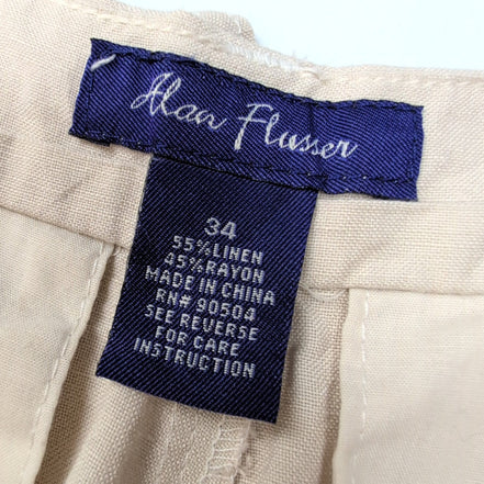 Short chino Alan Flusser crème lin/viscose W34
