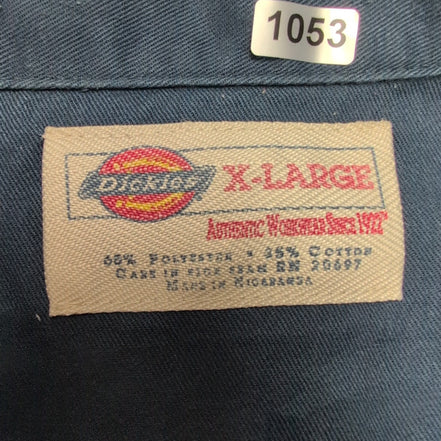 Chemise Dickies XL Bleu Marine uni Workwear Poches Manches longues