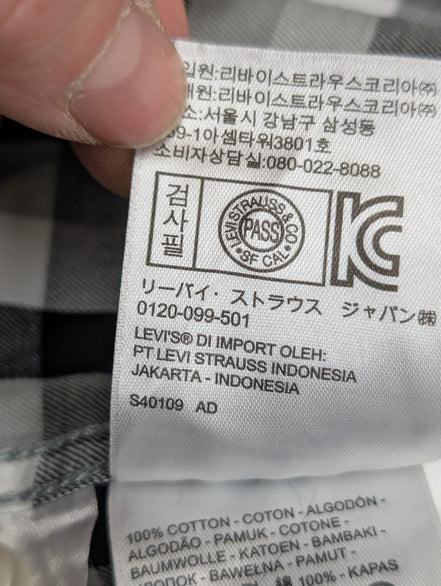 Chemise Levi's Western Noir et Blanc Carreaux Pressions Nacrées - Taille L