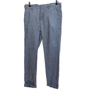 Pantalon Murano Baird McNutt 100% Lin Bleu Chino Taille W34 L34