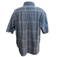 Chemise Tommy Hilfiger Manche Courte Bleue Blanche Carreaux Taille 2XL Deux Poch