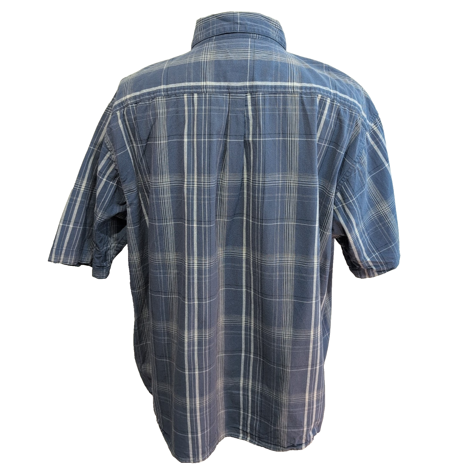 Chemise Tommy Hilfiger Manche Courte Bleue Blanche Carreaux Taille 2XL Deux Poch