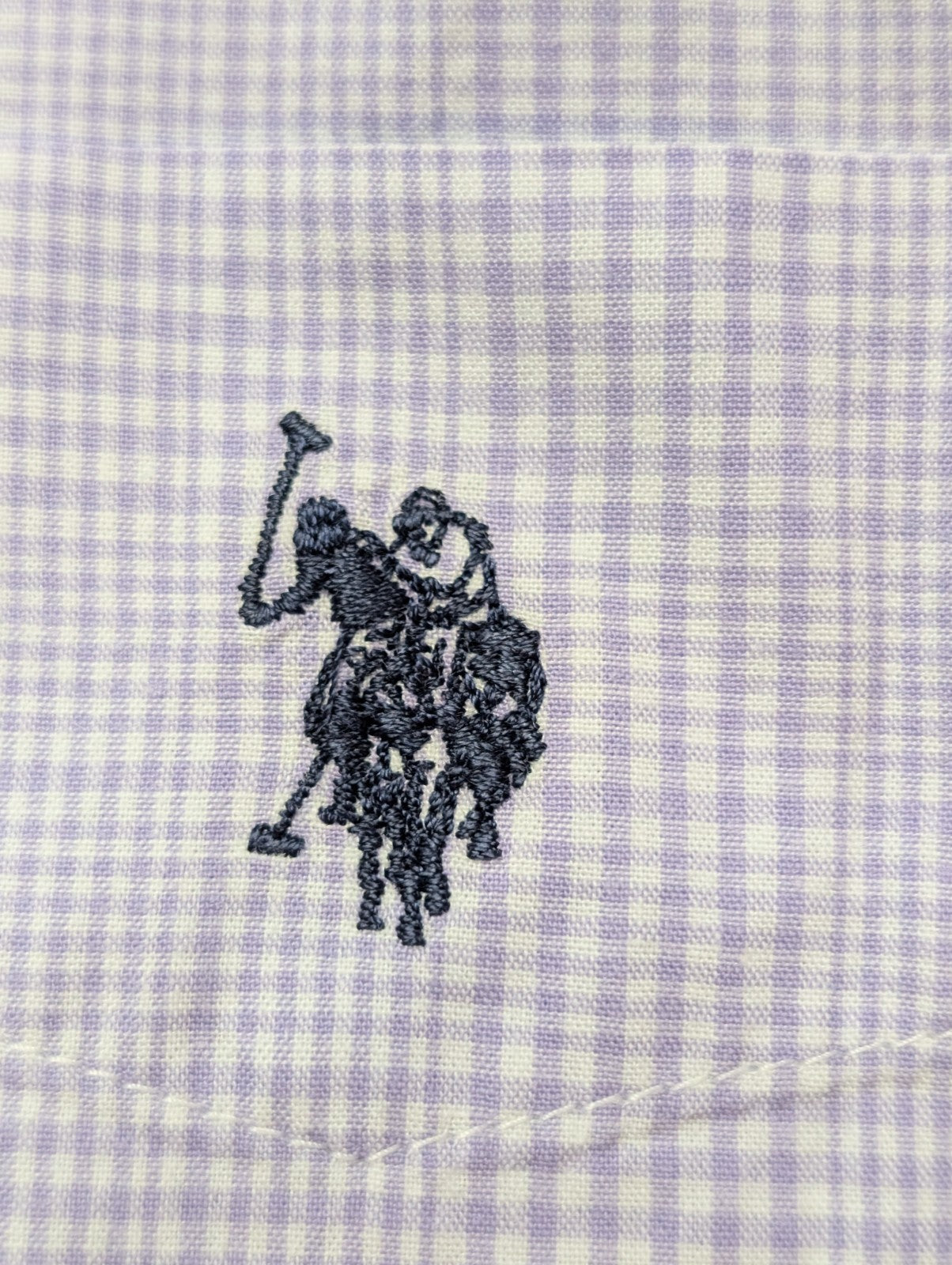 Chemise U.S. Polo ASSN lila violet manches longues à carreaux taille S