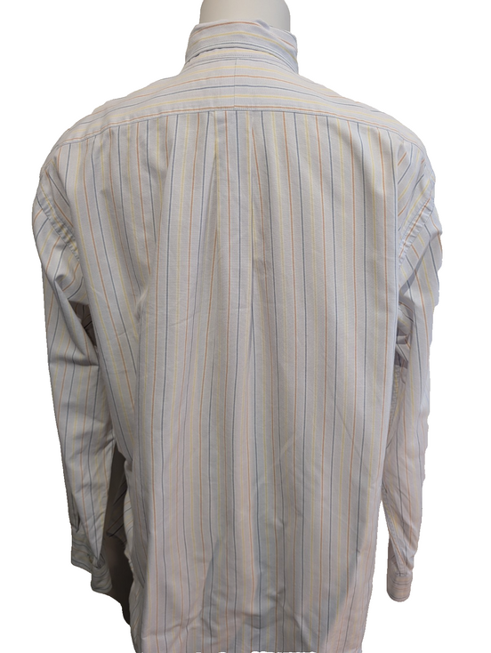Chemise Polo Ralph Lauren Yarmouth ML Gris Rayures Oxford Shirt Button Down