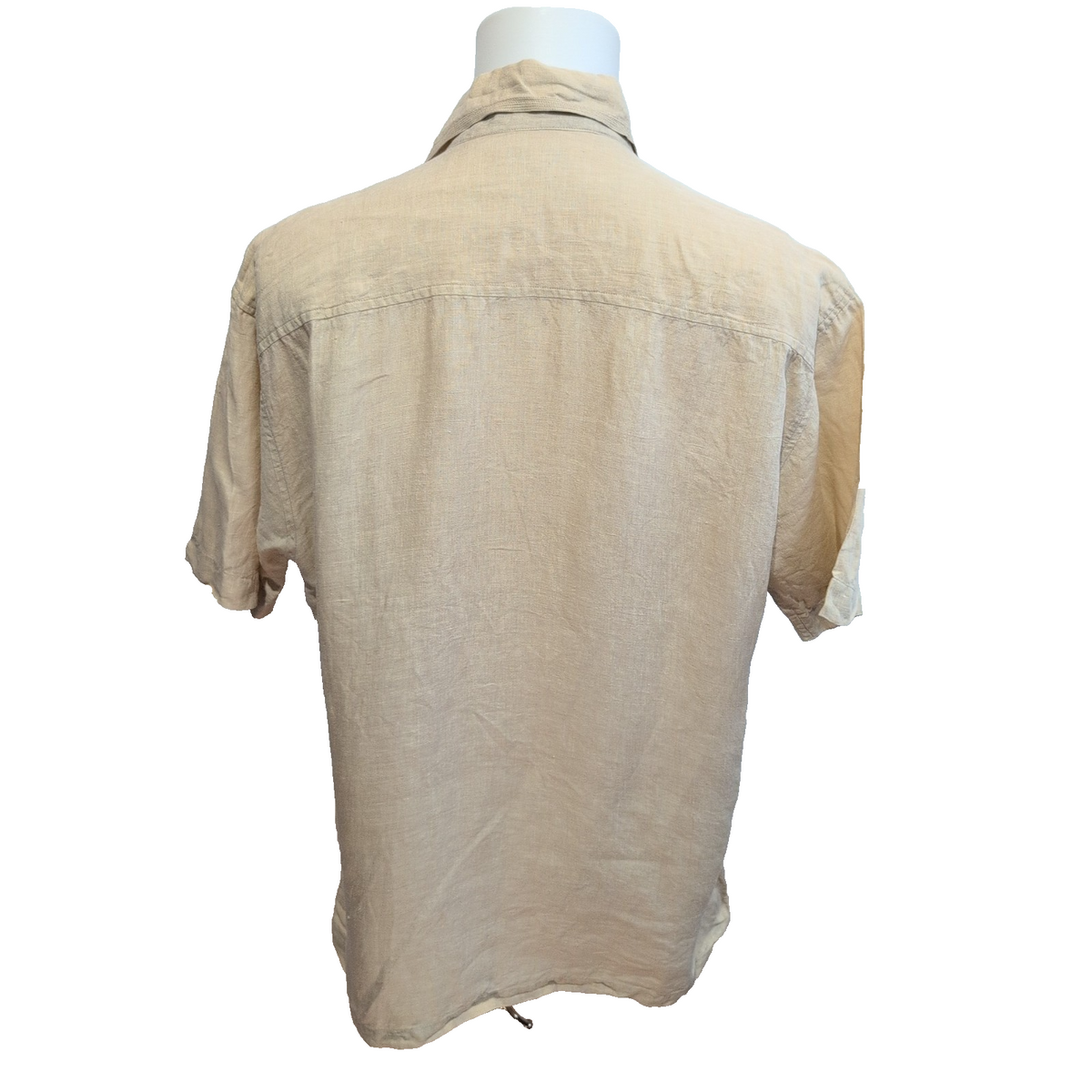 Chemise Owen Powell 100% Lin Crème Manches Courtes Taille XL