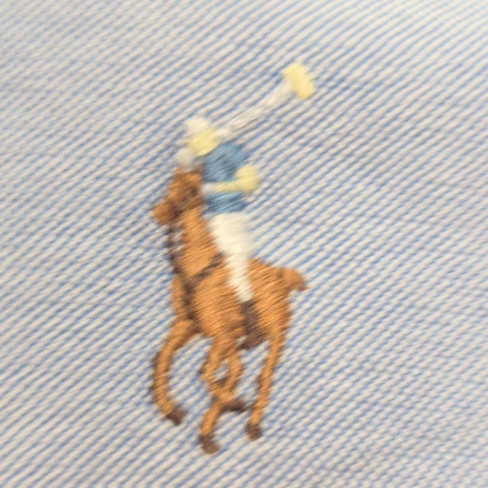 Chemise Ralph Lauren Blake M Bleu Clair Logo Marron Coton manches longues