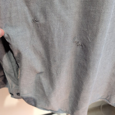 Chemise Columbia L Gris Uni 100% Coton Poche Stylo Minimaliste manches longues