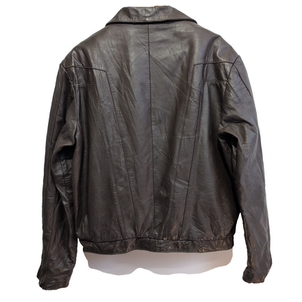🧥 WILSONS LEATHER Blouson Cuir Marron Doublure Sherpa Hiver Taille 40 M/L |38c