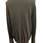 Pull CALVIN KLEIN Col V 100% Laine Mérinos Extra Fine Kaki Homme XL/XXL