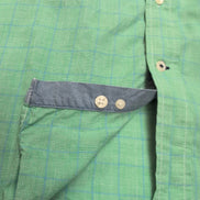 Chemise Nautica M Vert Carreaux 100% Coton Poche Logo Brodé Homme