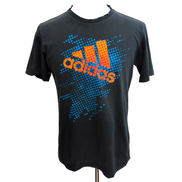T-shirt Adidas S Noir Logo Graphique 70% Coton Vintage