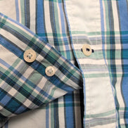 Nautica chemise manches courtes bleu vert à carreaux logo brodé taille L