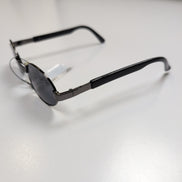 Lunettes de soleil Ovales Noires Y2K Branches Larges Brillante