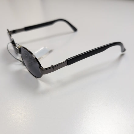 Lunettes de soleil Ovales Noires Y2K Branches Larges Brillante