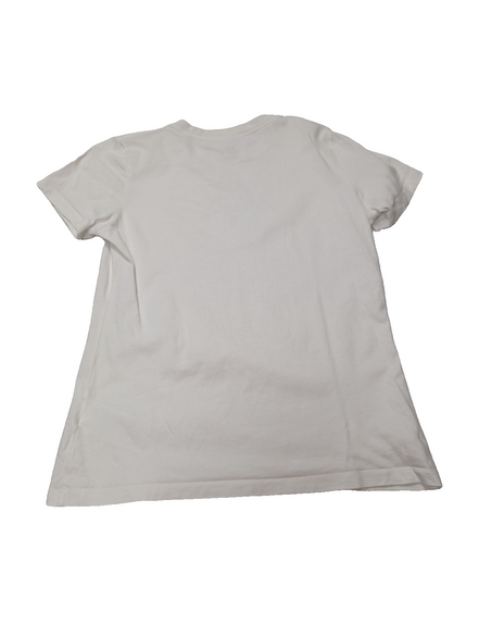 T-Shirt Nike Femme Blanc - Grand Logo Argenté & Violet - Taille S - État Neuf
