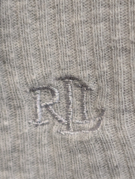Pull LAUREN Ralph Lauren M gris chiné col zippé logo RL brodé manches longues
