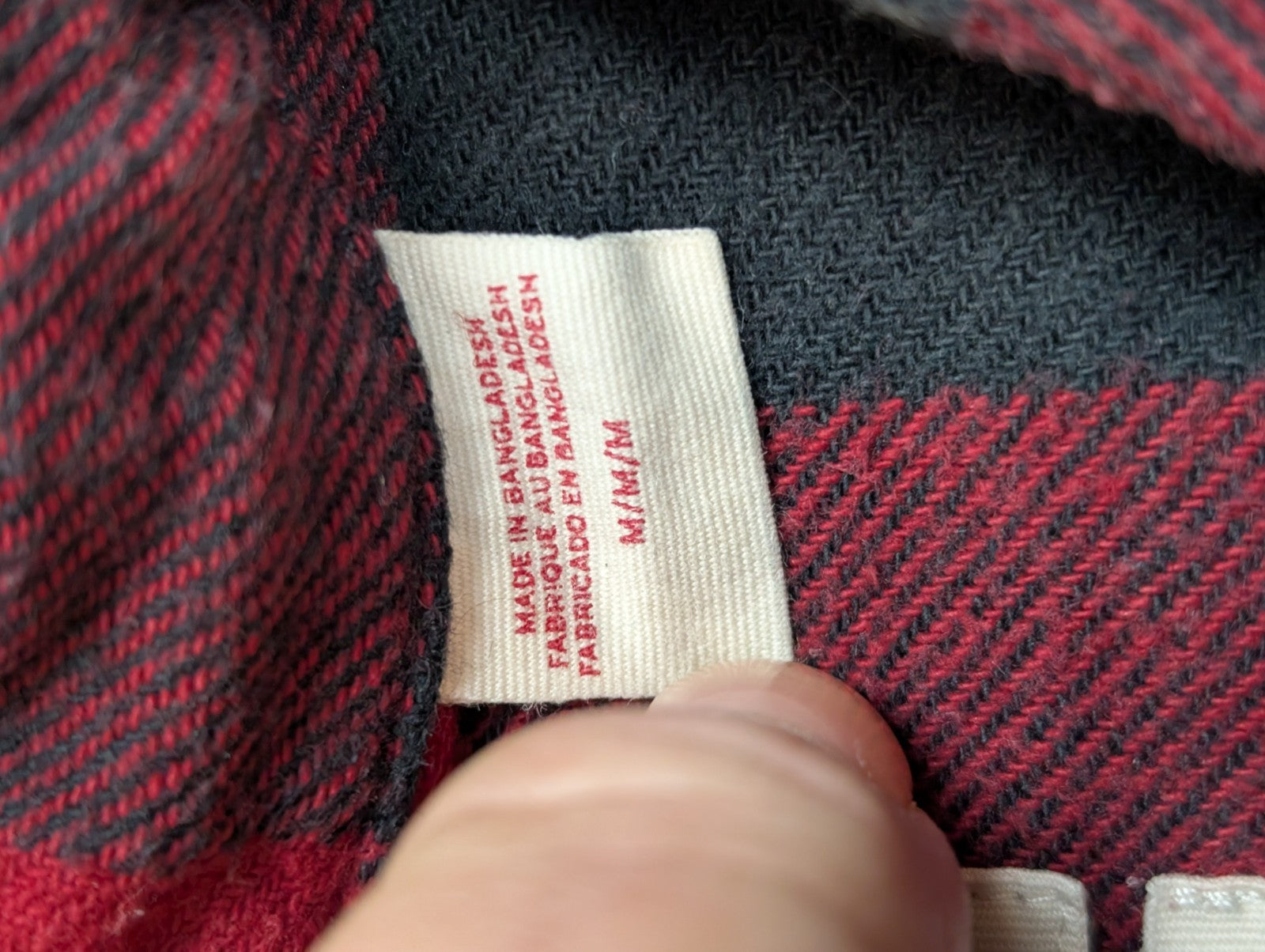 Chemise LEVI'S Standard Flanelle Épaisse Grands Carreaux Rouge & Noir Taille M