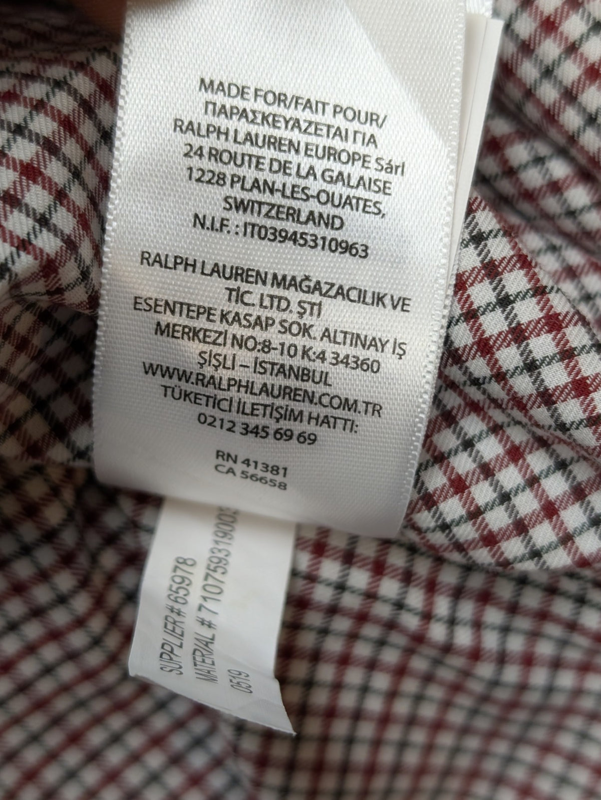 Chemise Ralph Lauren XXL Flanelle Carreaux Rouge Noir Shirt Button Down 3153