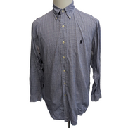 Chemise Ralph Lauren Yarmouth M/L Carreaux Bleu Button Down Shirt Coton