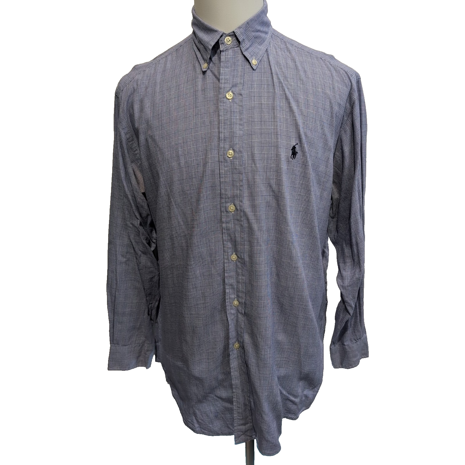 Chemise Ralph Lauren Yarmouth M/L Carreaux Bleu Button Down Shirt Coton
