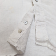 Chemise Armani Exchange LG 100% Lin Blanche 2 Poches Manches Retroussables