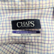 Chemise Chaps blanc bleu lila à carreaux taille XXXL #47e